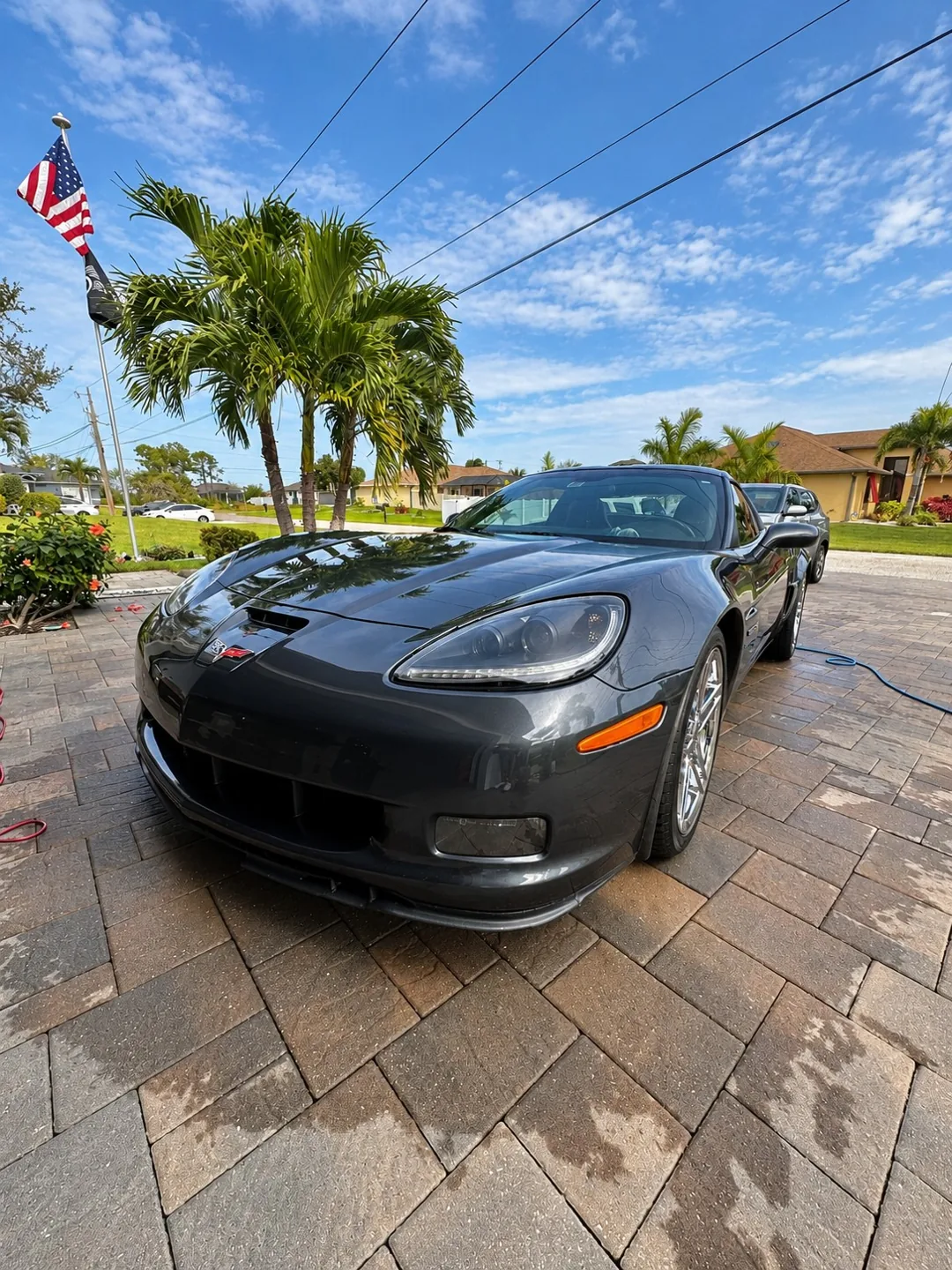 Dark gray Corvette exterior in the GLAD Detailing gallery